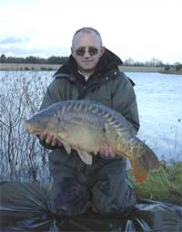 graham huggett with a 20lb 12oz mirror at Bilcombes Pond