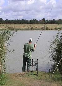 a syndicate member fishing Bilcombes Pond